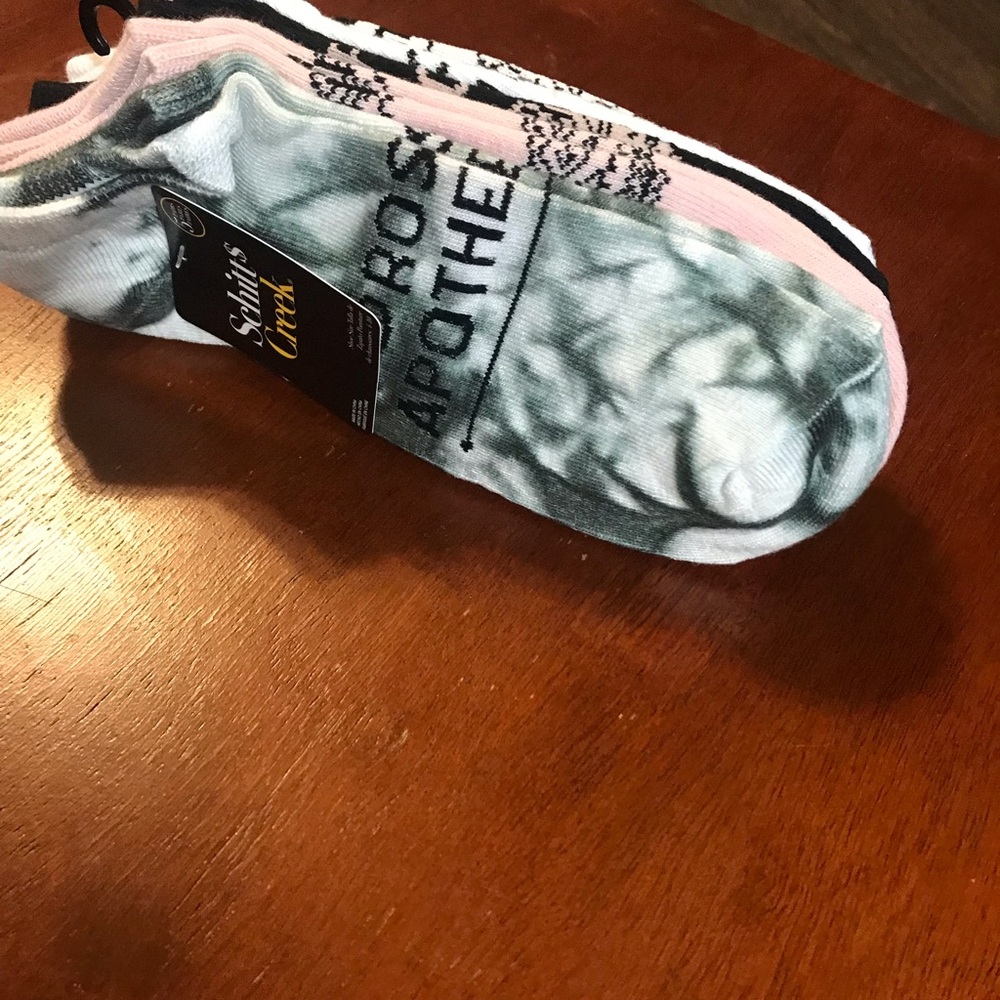 Schitt$ Creek ankle socks.